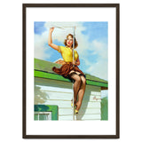 Pinup Sexy Girl Setting Up The Antenna On The Roof thumbnail
