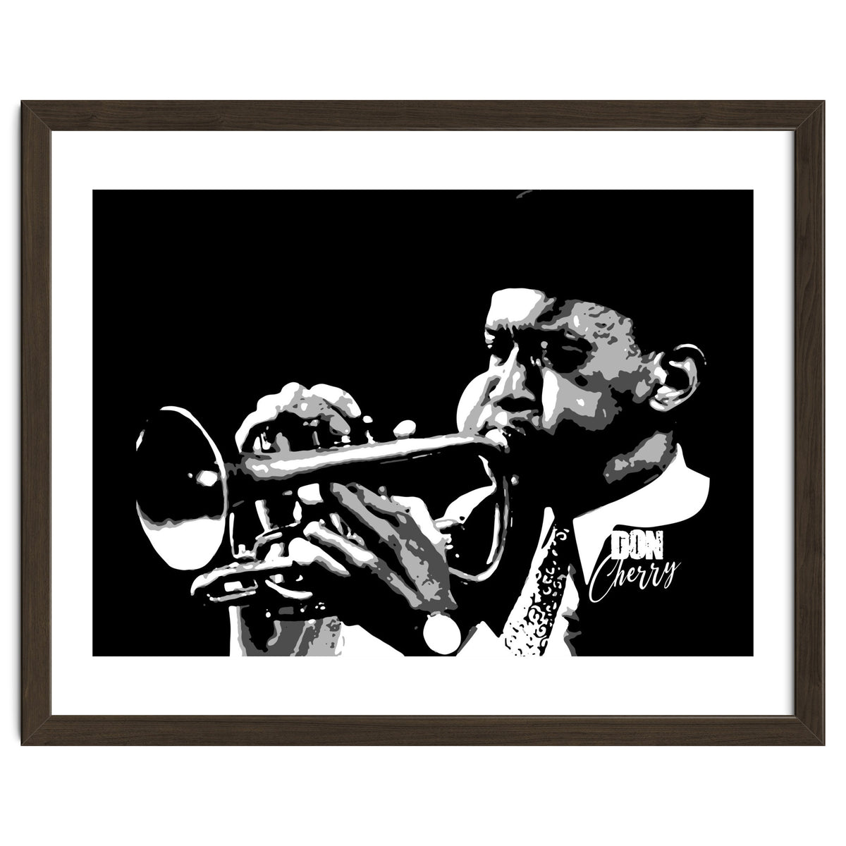 Don Cherry American Jazz Trumpeter in Grayscale