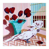 White cockatoo and black tulips (Print Only) thumbnail