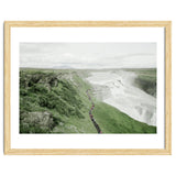 Tourists walking along the waterfall - Iceland thumbnail
