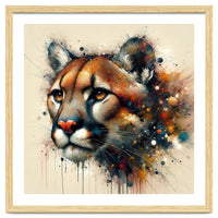 Watercolor Cougar Portrait