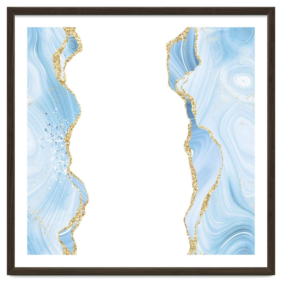 Blue & Gold Glitter Agate Texture 08
