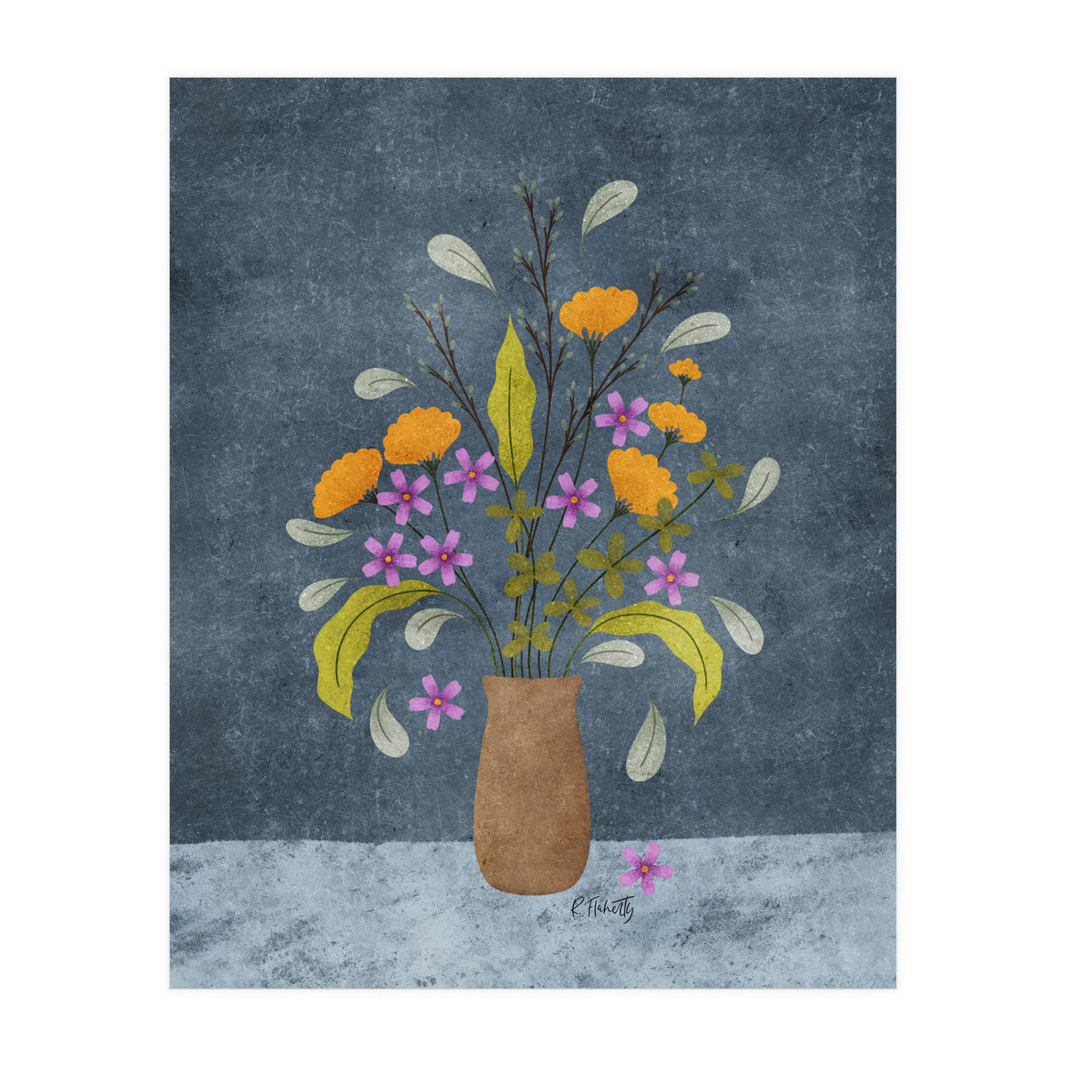 Moody Floral Vase (Print Only)