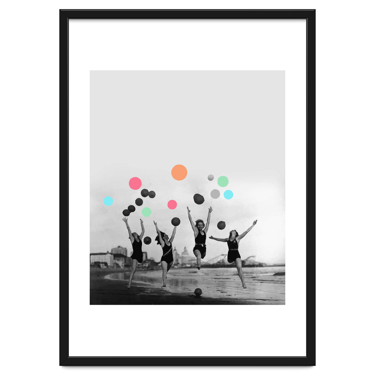 Vintage Women Black & White Photography Balloons Freedom Feminism Women's Rights Individuality