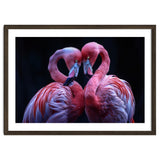 Two Pink Flamingos Forming A Heart Shape thumbnail