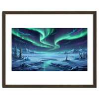 Arctic Glow: Northern Lights Winter Landscape