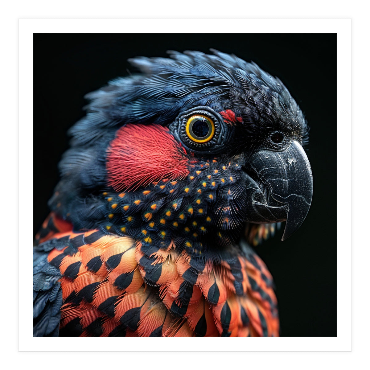 Close Up Portrait Of A Colorful Exotic Parrot (Print Only)