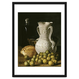 Luis Egidio Meléndez: 'Still Life with Small Pears, Bread, White Pitcher, Glass Bottle, and.., 1760. thumbnail