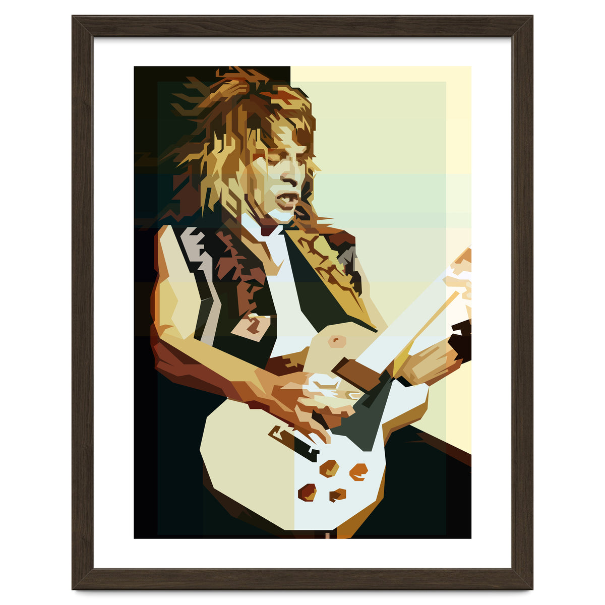 Randy Rhoads Metal Guitarist Retro Illustration