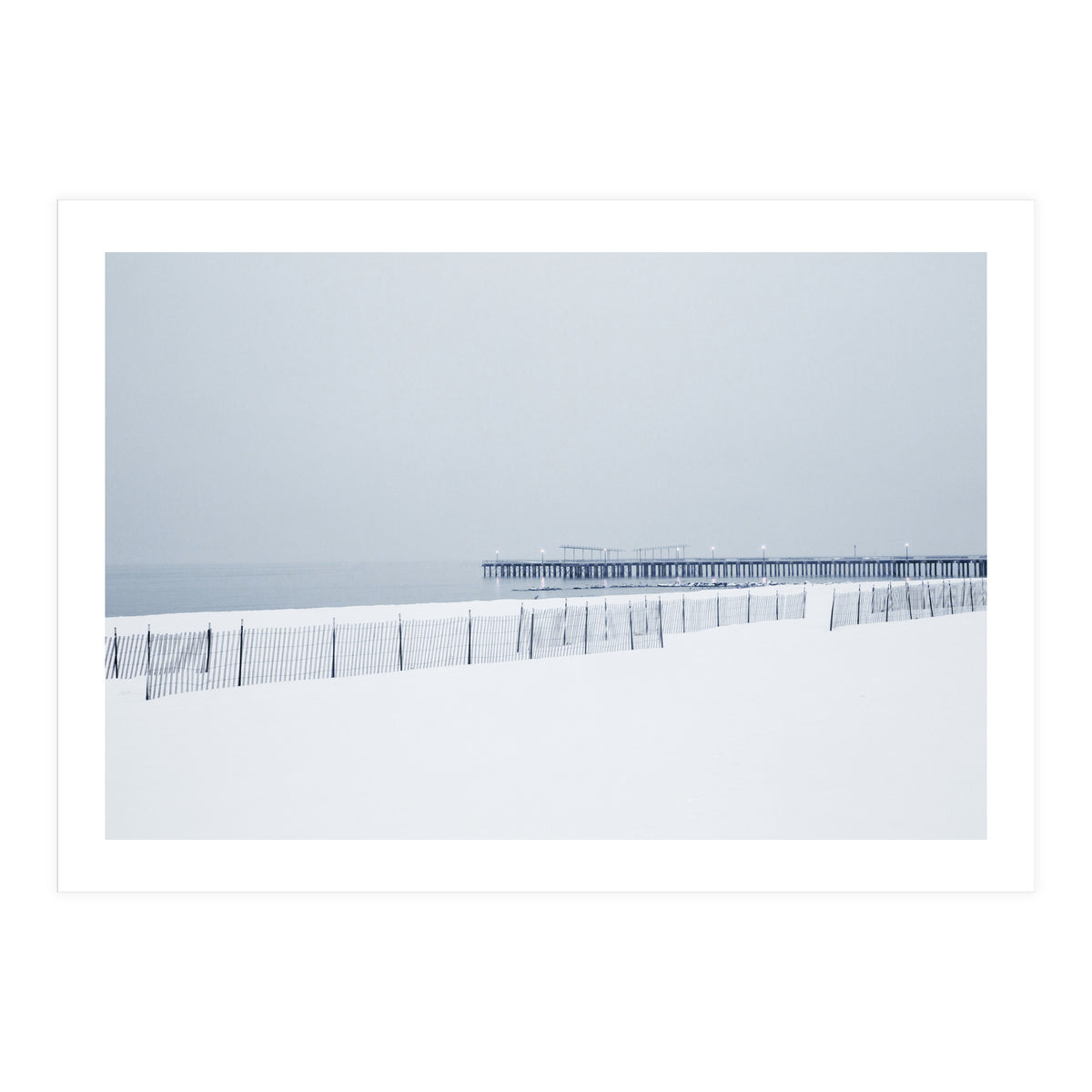 Pier in the winter seascape (Print Only)