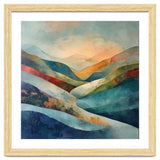 Abstract Mountain Landscape Painting with Textured Rolling Hills thumbnail