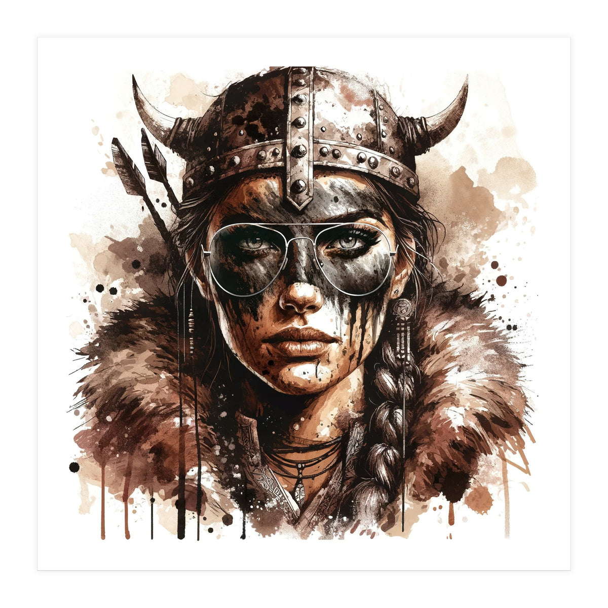 Modern Viking Woman Portrait (Print Only)