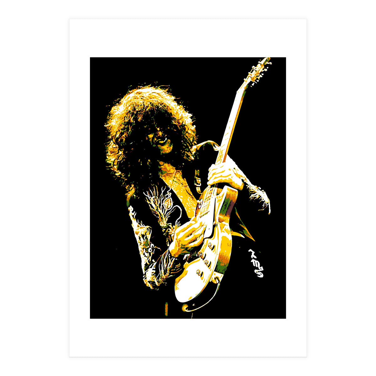 Jimmy Page American Rock Band Guitarist Legend in Pop Art (Print Only)