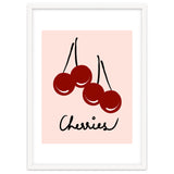 Cherries modern simple minimalistic red cute Fruit wall art thumbnail