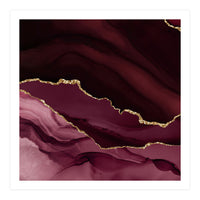 Burgundy & Gold Agate Texture 12 (Print Only)