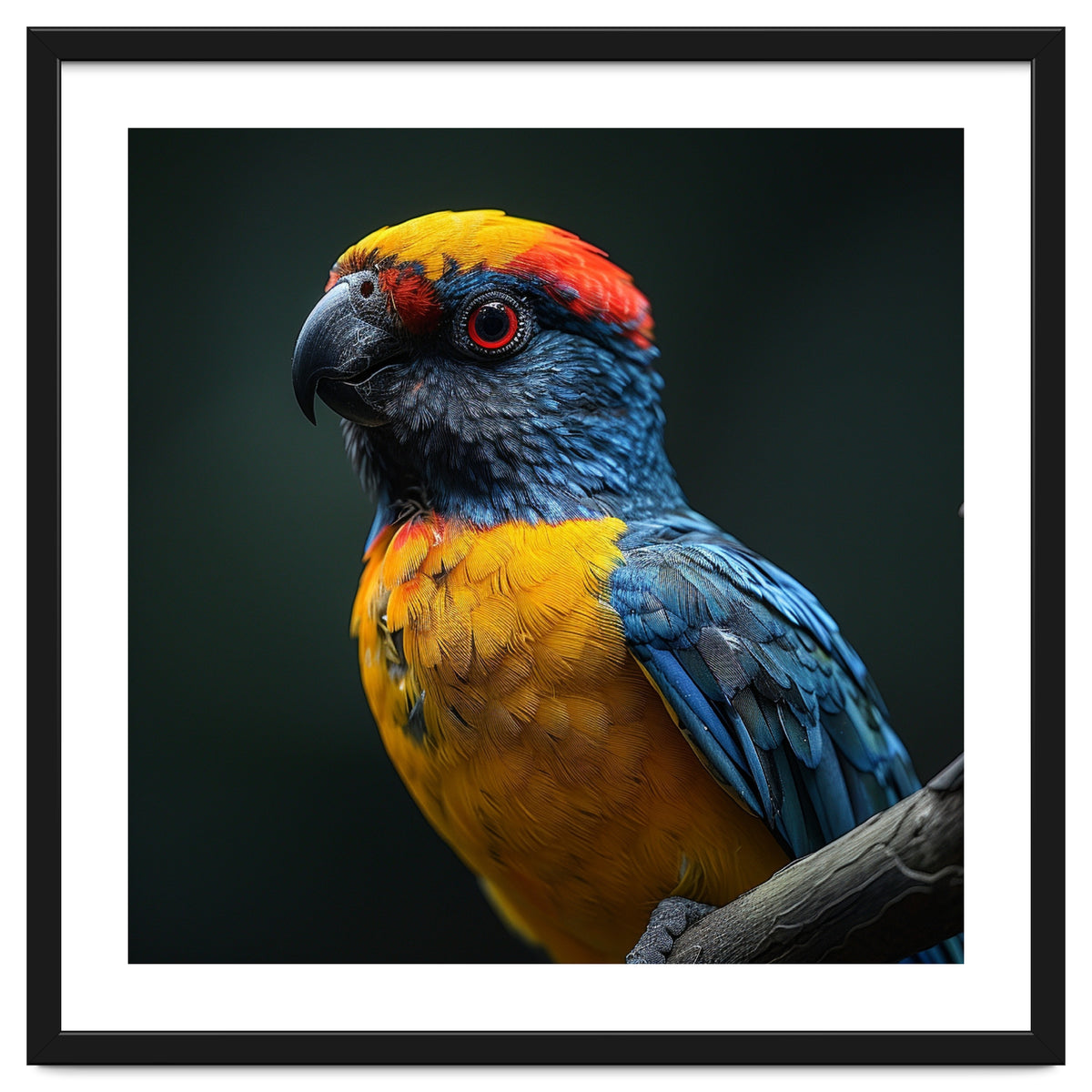 Close Up Colorful Parrot Perched On A Branch