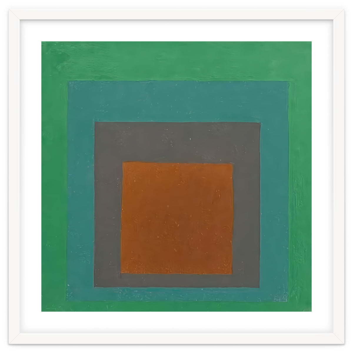 JOSEF ALBERS - HOMAGE TO THE SQUARE GREY BROWN GREEN
