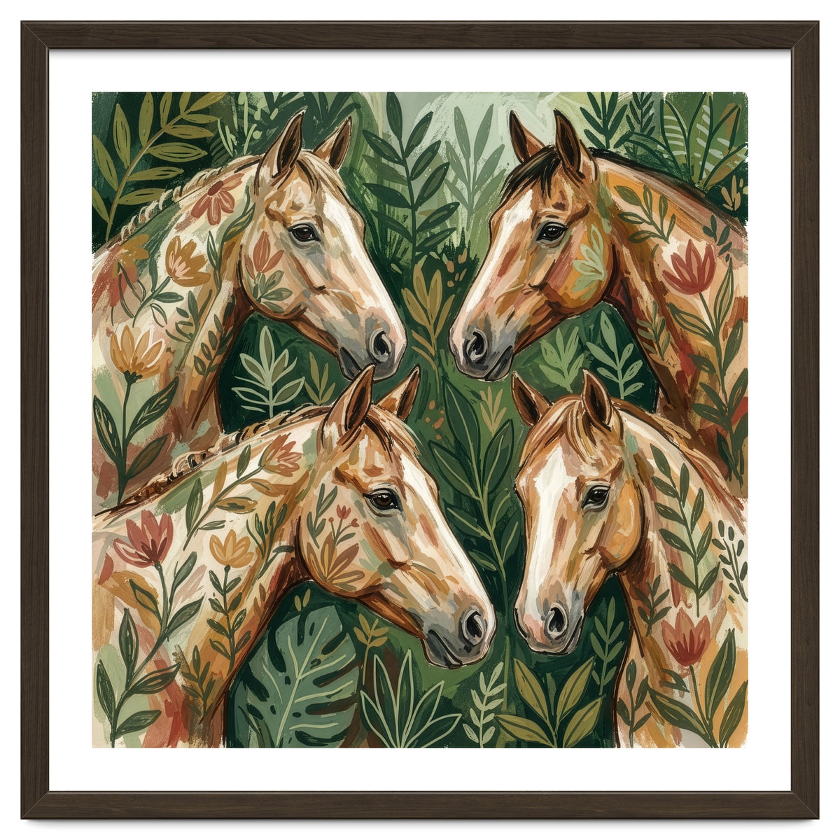 Majestic Floral Horses