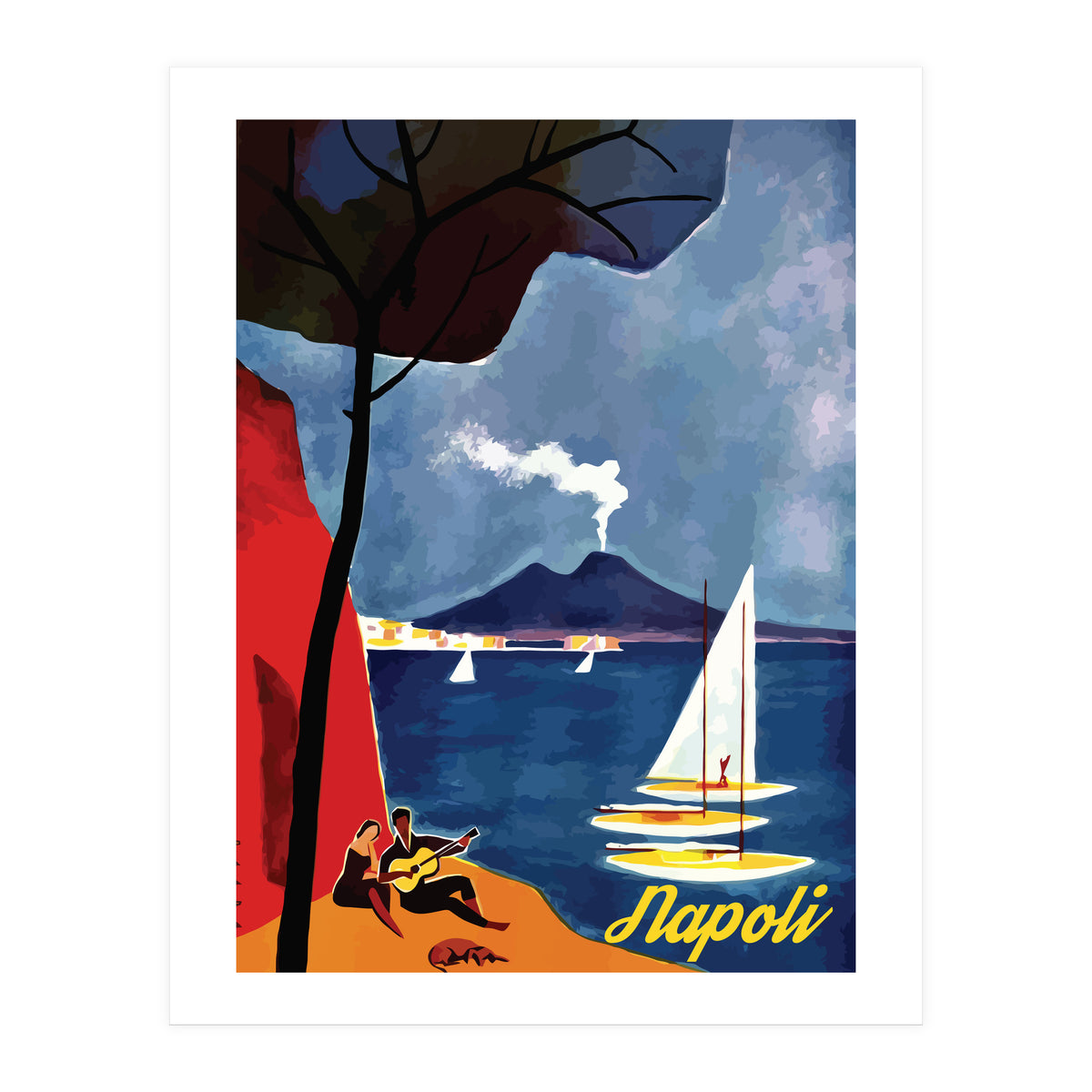 Napoli, Romantic Scene (Print Only)