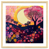 Folk Sunset Over Floral Hills