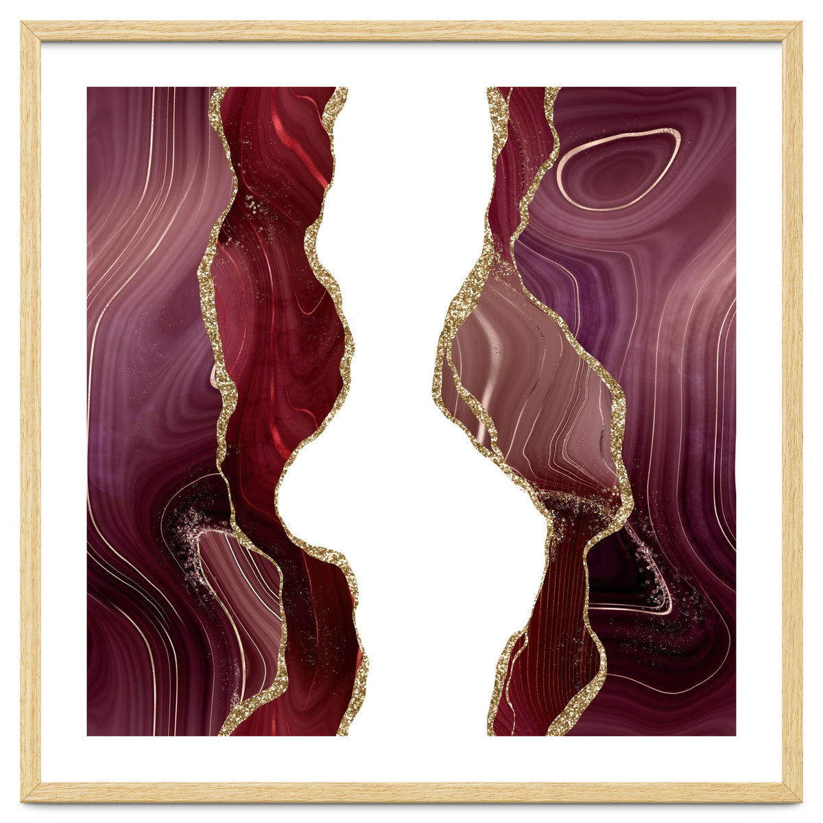 Burgundy & Gold Glitter Agate Texture 06