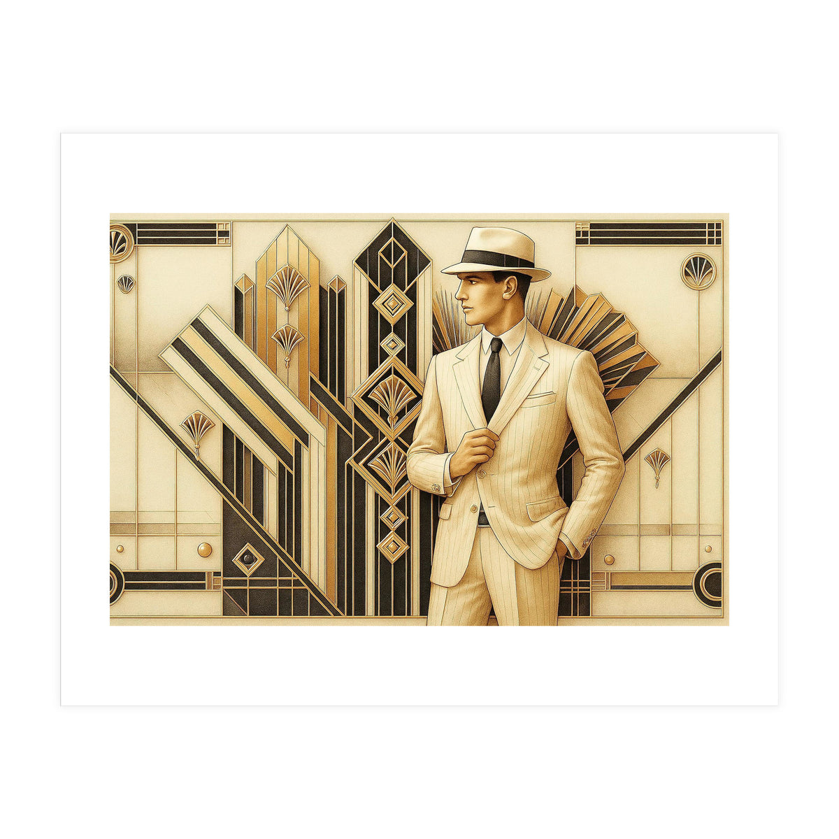 Gatsby Gentleman Art Deco Scene (Print Only)