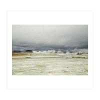 Tourists at the volcano steam spot - Iceland (Print Only)