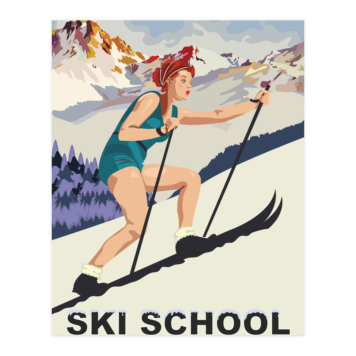 Ski School Colorado (Print Only)