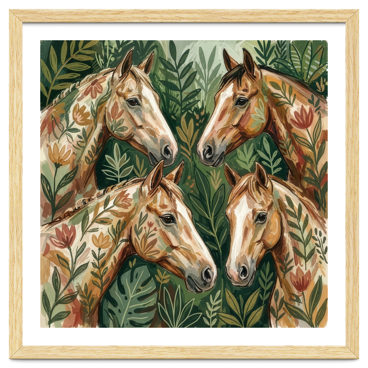 Majestic Floral Horses