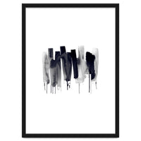 Abstract Watercolor Stripes Minimal Black