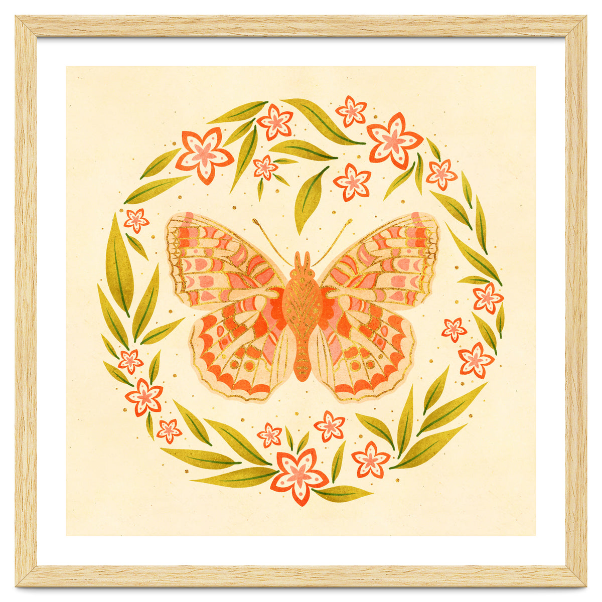 Retro Floral Butterfly