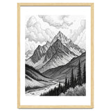 Majestic Alpine Mountain Range Sketch thumbnail
