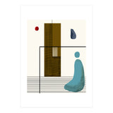 Solitude & Reflection, Abstract Concept Art, Meditation Rustic Eclectic Minimalism, Scandinavian Neutral (Print Only) thumbnail