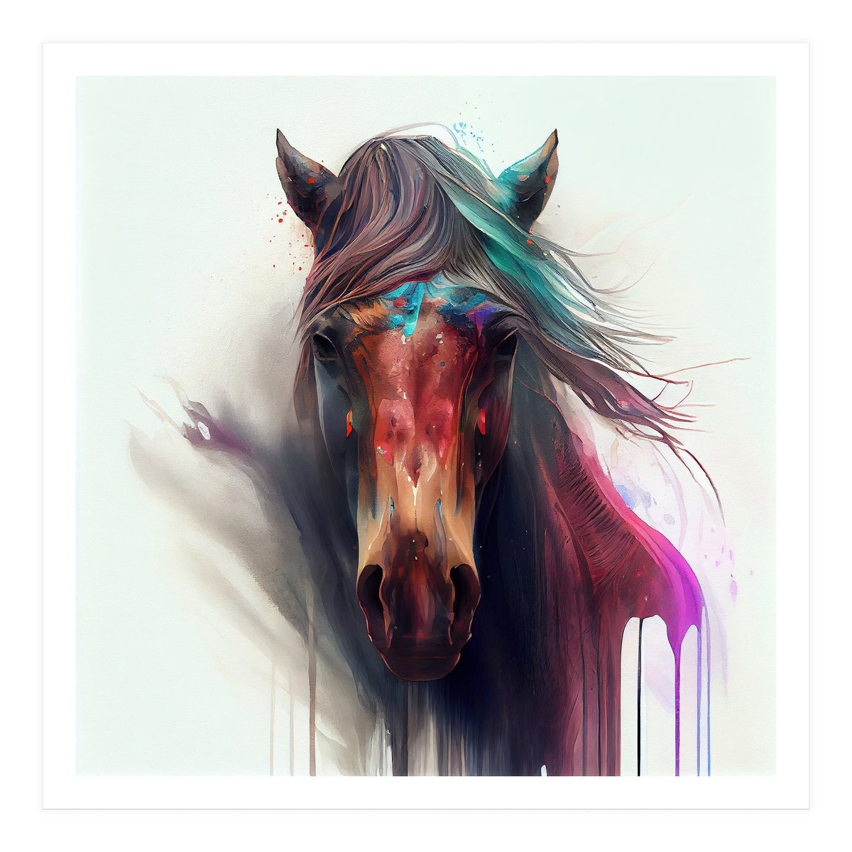 Wild Horse Face Portrait (Print Only)
