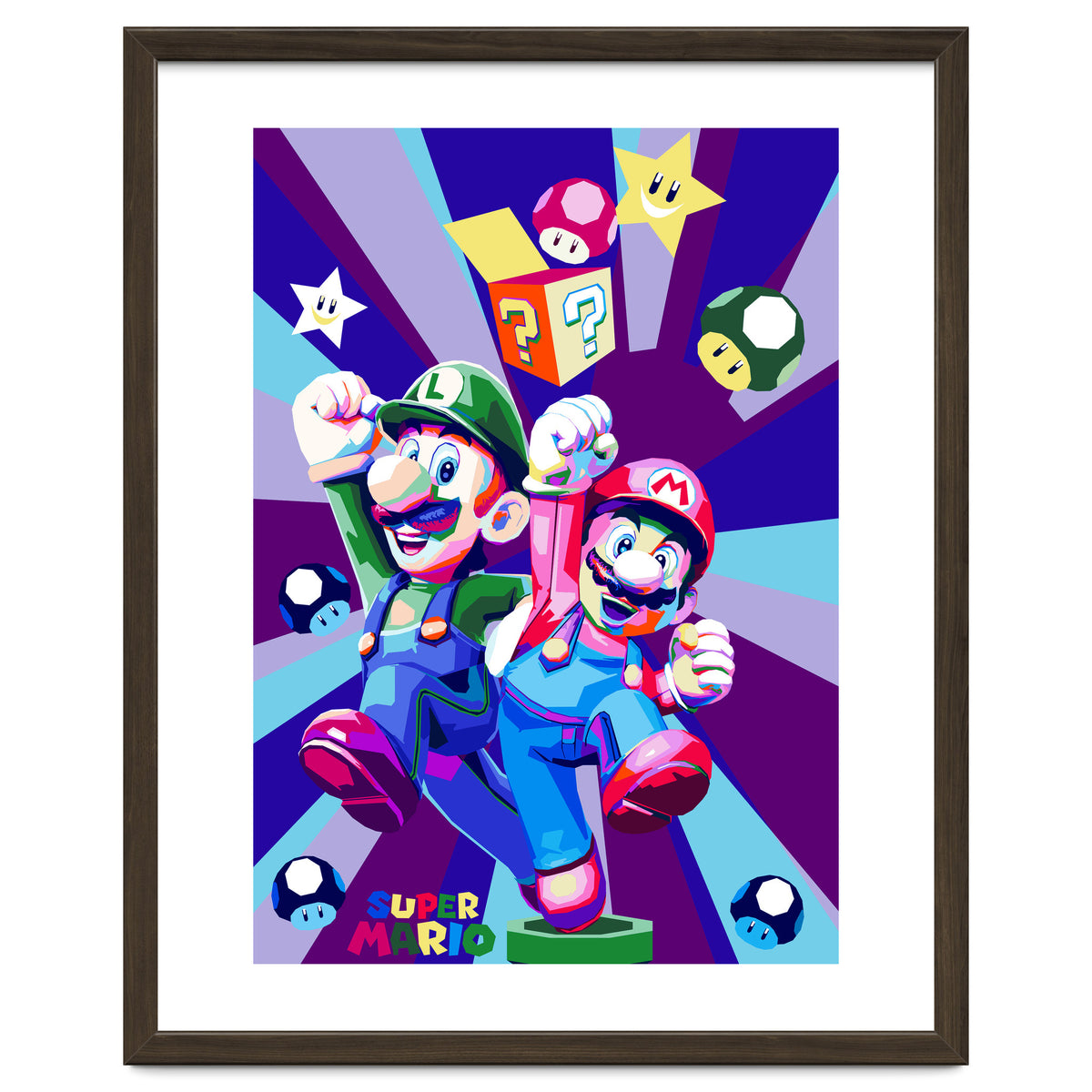 Mario Luigi Popart Cartoon Pop Art