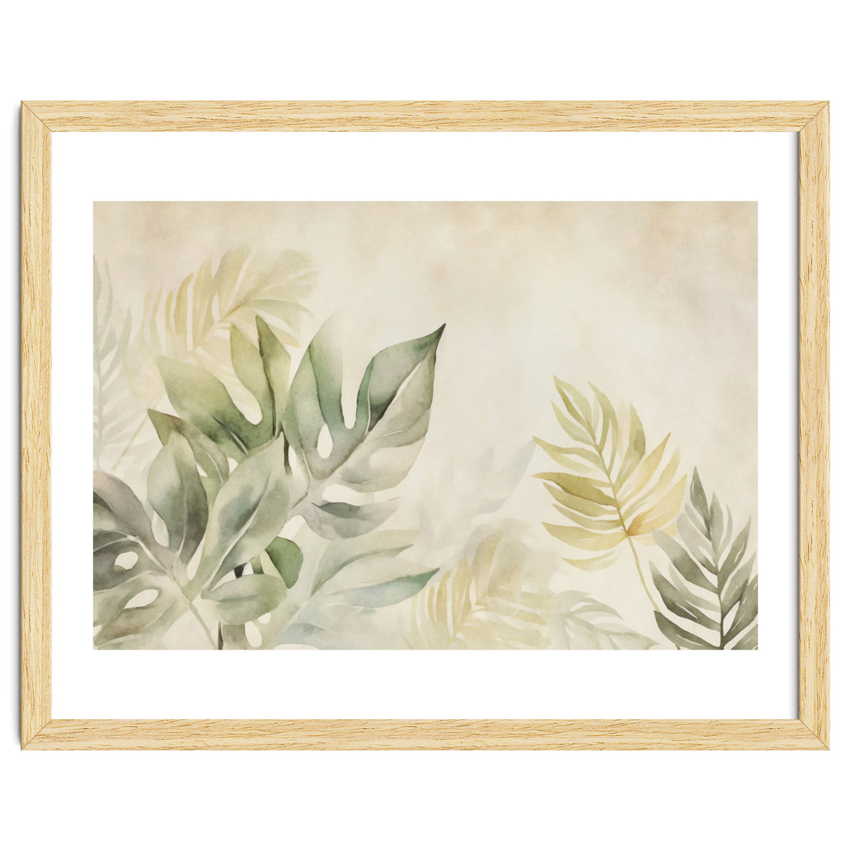 Gentle Leaf Tropical Whispers Watercolor Green