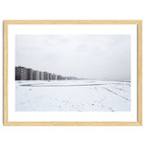 Traces of driving a car on a snowy coast thumbnail