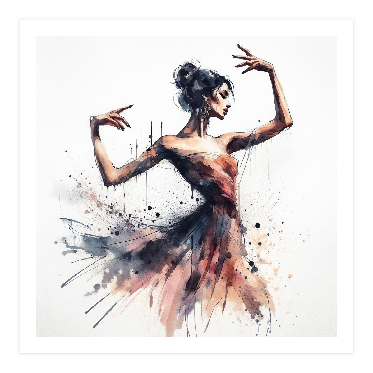 Watercolor Ballet Dancer #1 (Print Only)