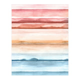 Watercolour Abstract Stripes Red Blue (Print Only) thumbnail