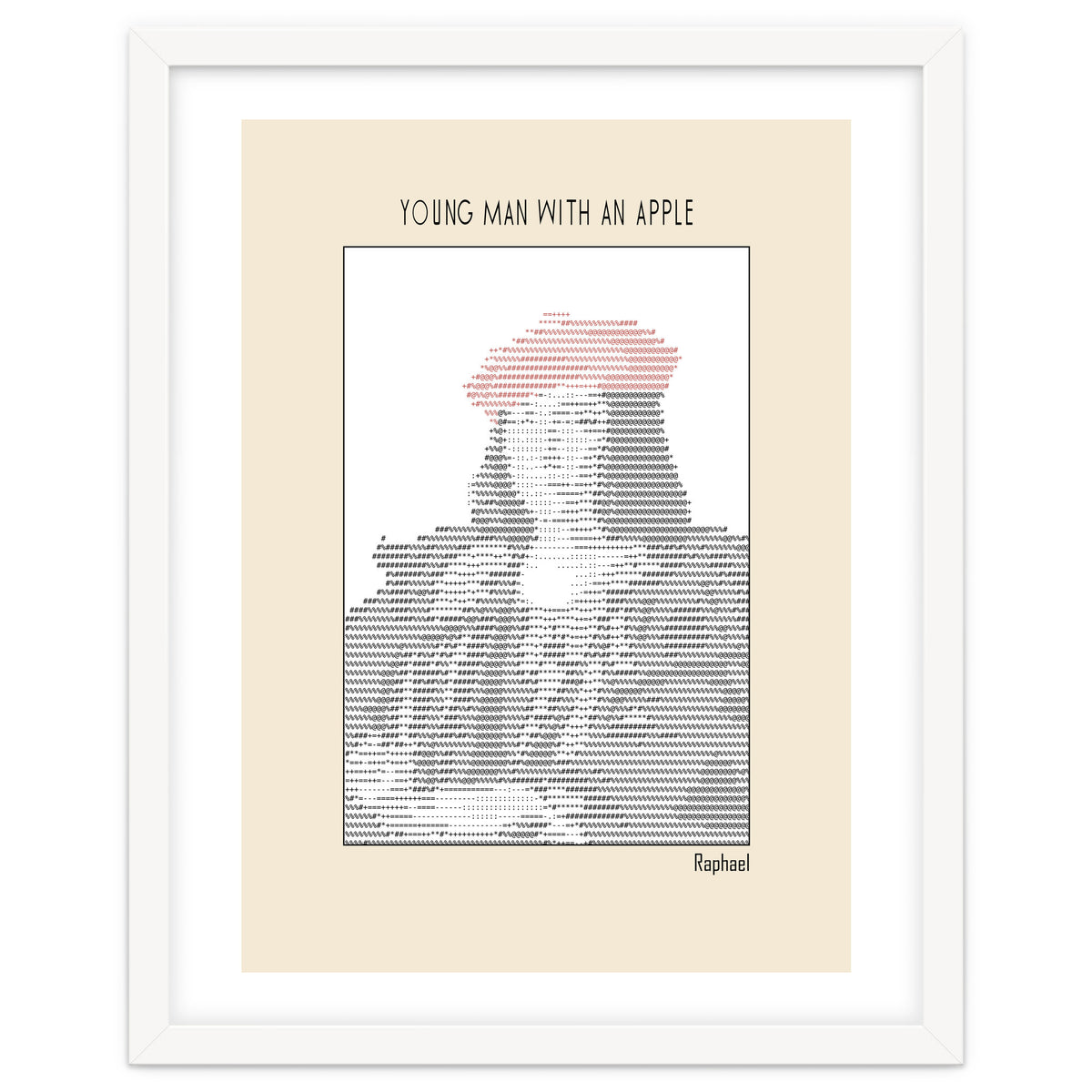 Young Man with an Apple (1505) – Raphael (ascii art)