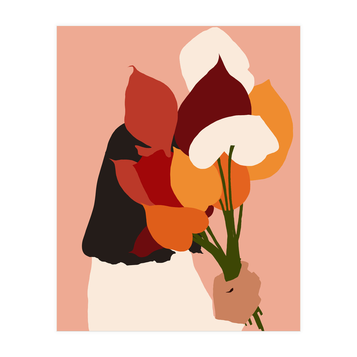 The Comfort Zone, Pastel Bohemian Woman, Floral Self Care Self Love Positivity Growth, Eclectic Boho Concept (Print Only)