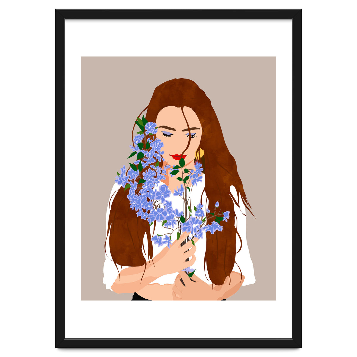 The Becoming, Nature Plants Bohemian Woman, Botanical Modern Mindful Self Care Self Love Positivity