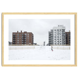 Walking with the dog on a snowy day thumbnail