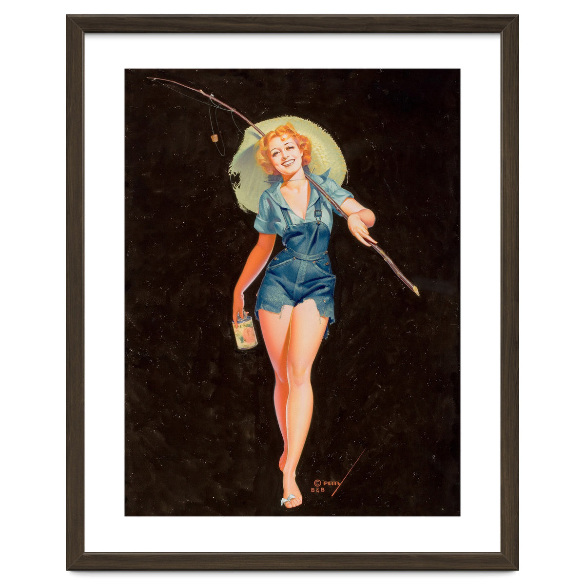 Happy Pinup Girl With A Fishing Stick