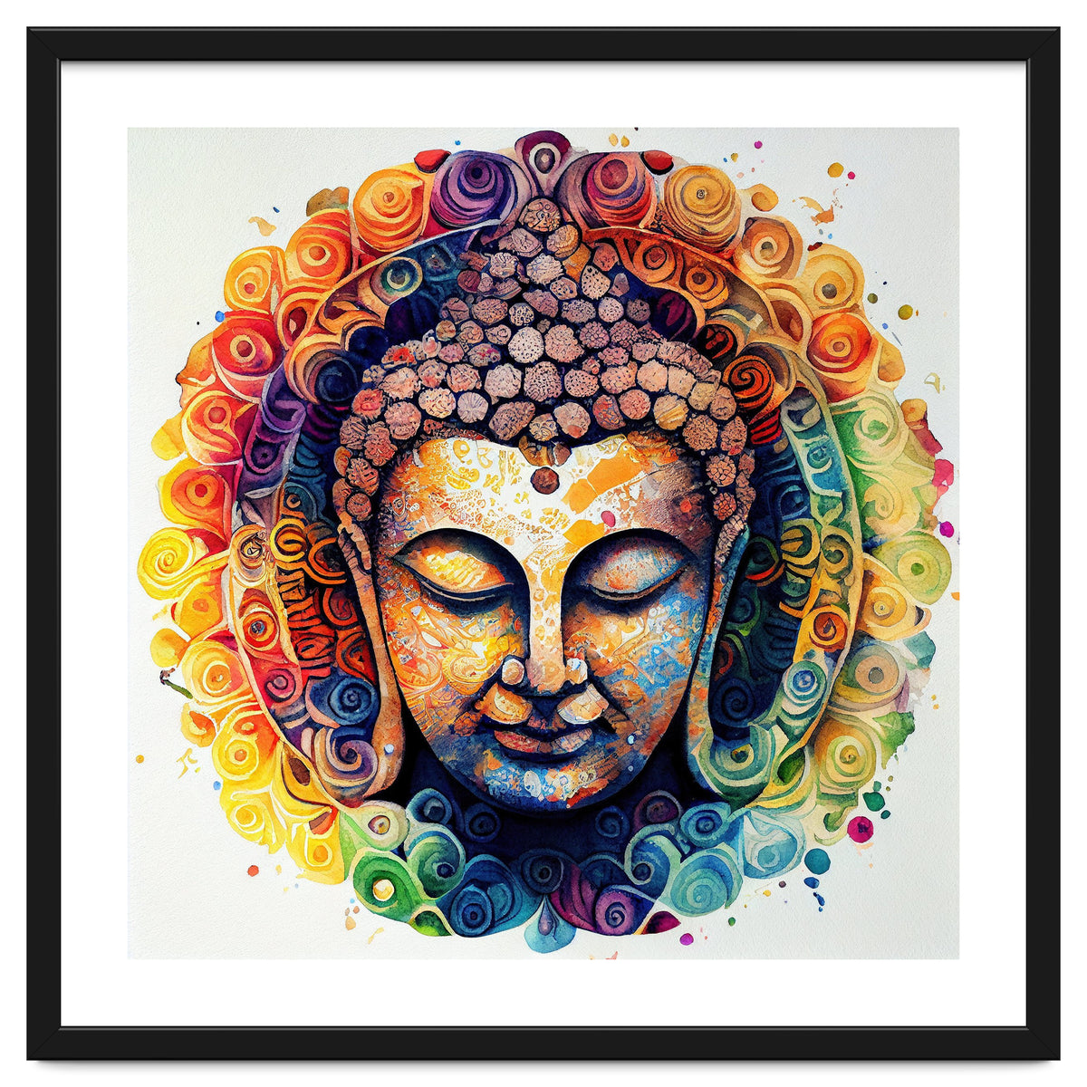 Rainbow Mandala Buddha Portrait