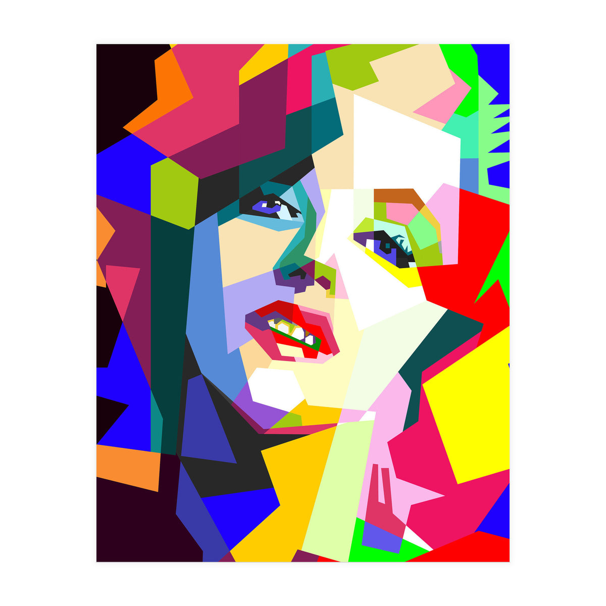 Hollywood Actress Monroe Pop Art WPAP Illustration (Print Only)