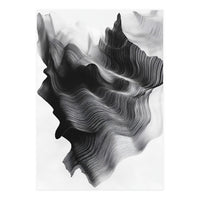 Abstract Black And White Wavy Lines Forming Organic Shapes (Print Only)