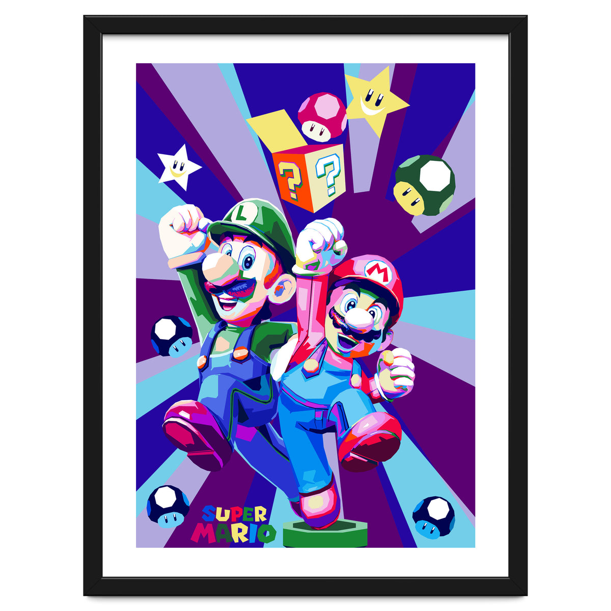 Mario Luigi Popart Cartoon Pop Art