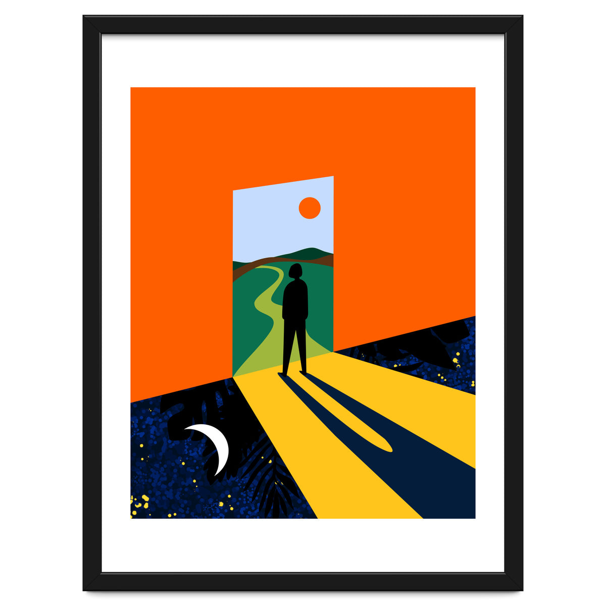 The Path Ahead, Abstract Concept Positivity Growth Mindset People, Eclectic Inspire Bohemian Contemporary Modern Pop Art