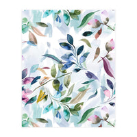 Watercolor Tranquility Leaves Mauve (Print Only)